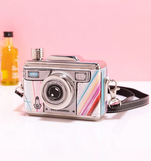 Multi Colour Retro Camera Hip Flask from House Of Disaster