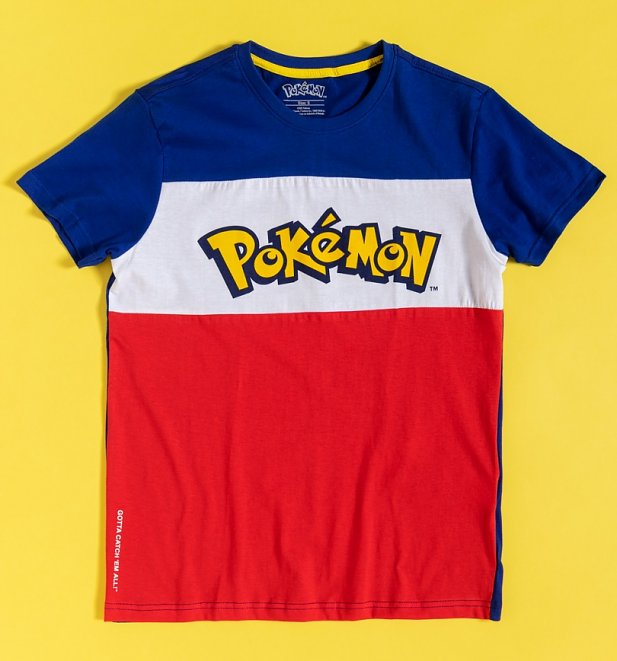 An image of Pokemon Logo Colour Block T-Shirt from Difuzed