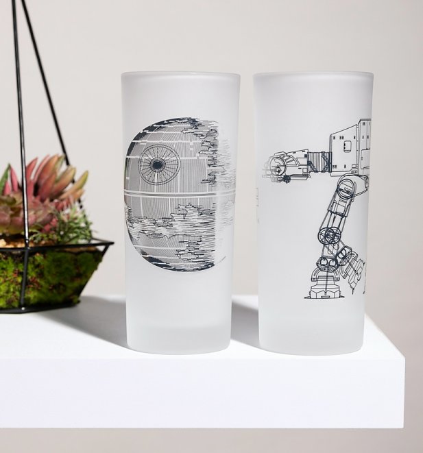 Star Wars Death Star & AT-AT Walker Set of 2 Glasses