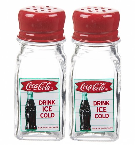 Retro Glass Drink Coca-Cola Salt And Pepper Shakers